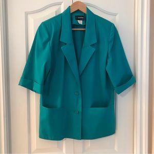 VINTAGE ( 1980’s ) Elbow Length Button Down Notch Collar Blazer Pockets …